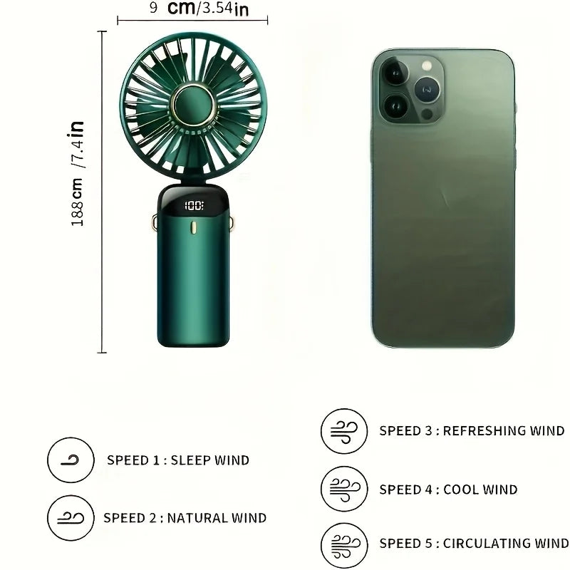 Portable Mini Fan — Rechargeable & Foldable